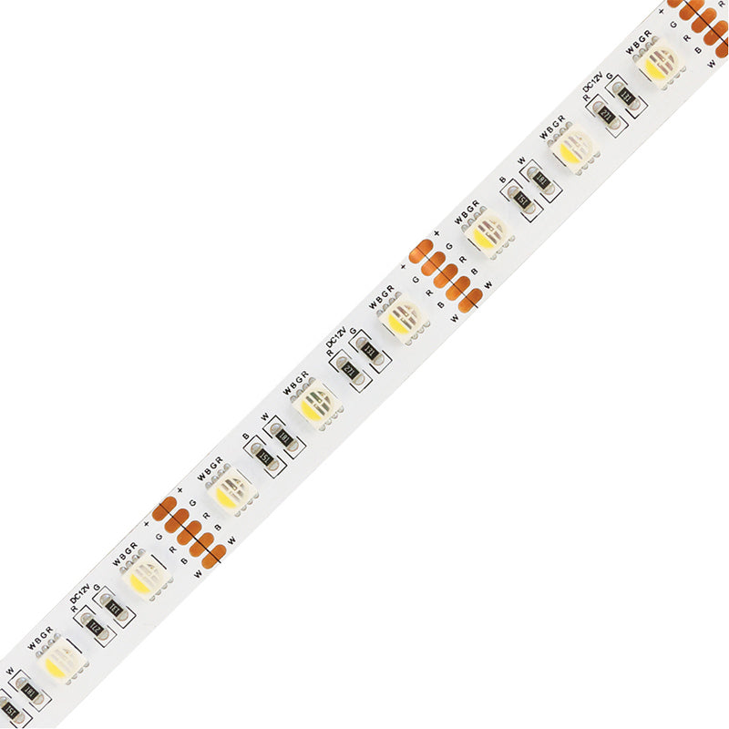 LED-Streifen RGB + Warmweiß mit 19,2 Watt und 890 Lumen je Meter bei 24 Volt, IP20