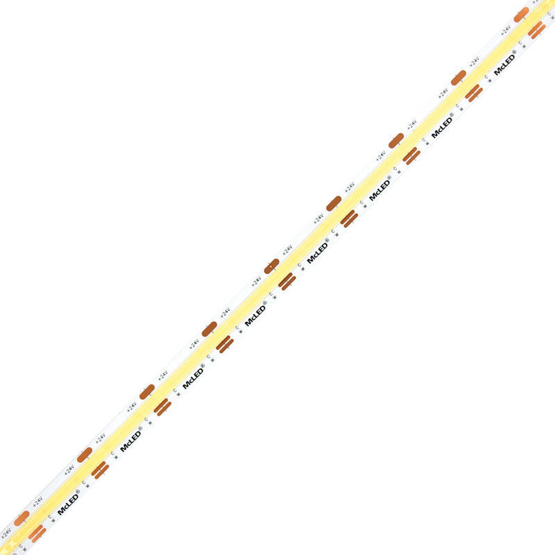 LED-Streifen COB Dualweiß in Extra Warmweiß und Kaltweiß mit 15 Watt und 1512 Lumen je Meter bei 24 Volt, IP20