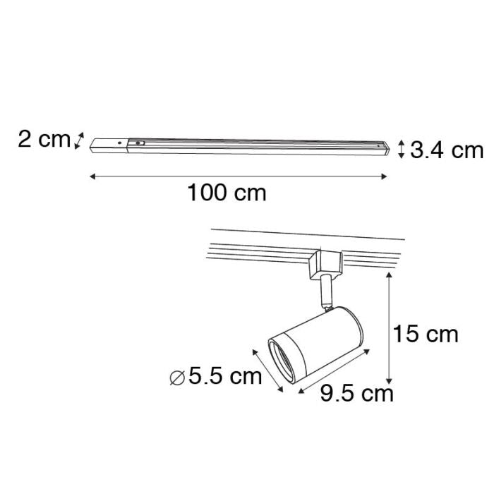 Schienensystem mit 14 Spots 1-Phasig - LF03