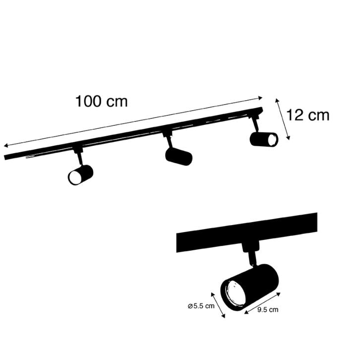 Schienenystem mit 3 Spots 1-Phasig - LF05
