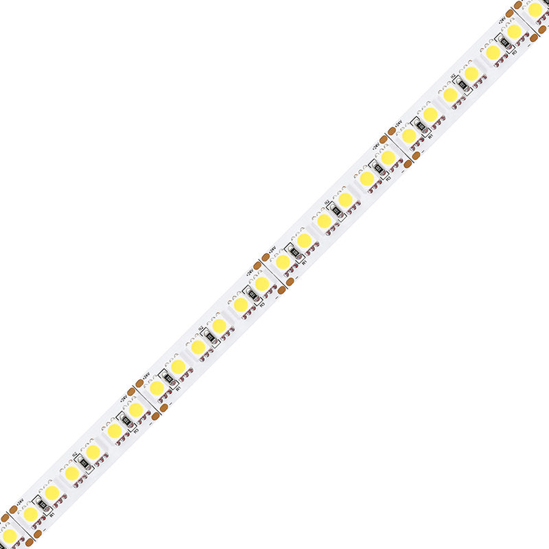 LED-Streifen in Warmweiß mit 28,8 Watt und 2160 Lumen je Meter bei 24 Volt, IP20