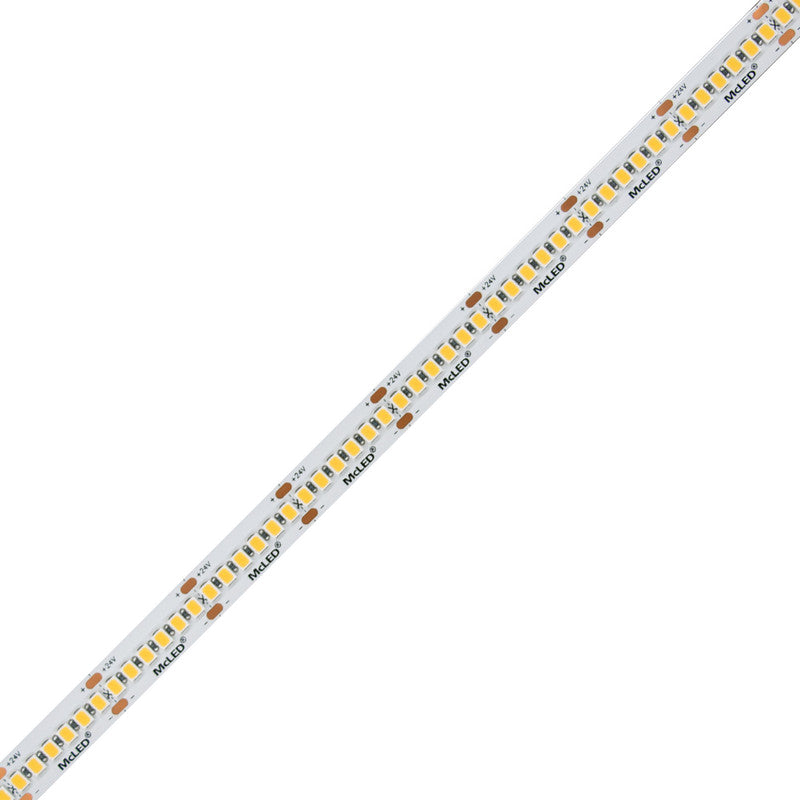 LED-Streifen in Warmweiß mit 14,4 Watt und 1100 Lumen je Meter bei 24 Volt, IP20