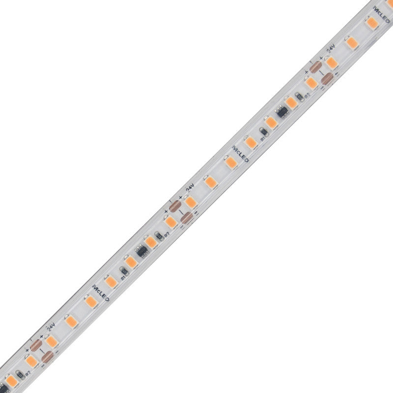 LED-Streifen in Ultra Warmweiß mit 9,6 Watt und 800 Lumen je Meter bei 24 Volt, IP67