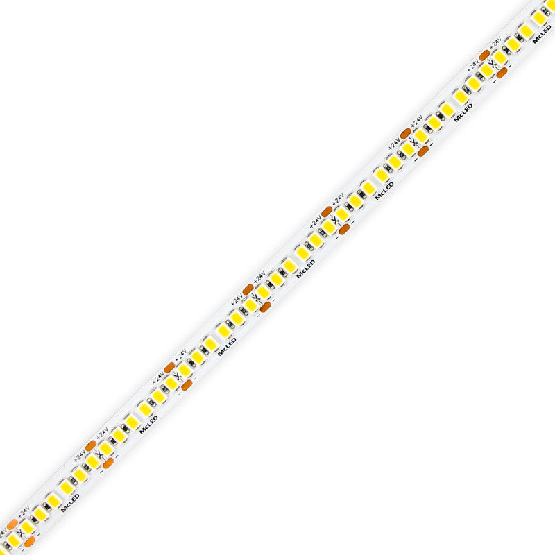 LED-Streifen in Warmweiß mit 6 Watt und 520 Lumen je Meter bei 24 Volt, IP20